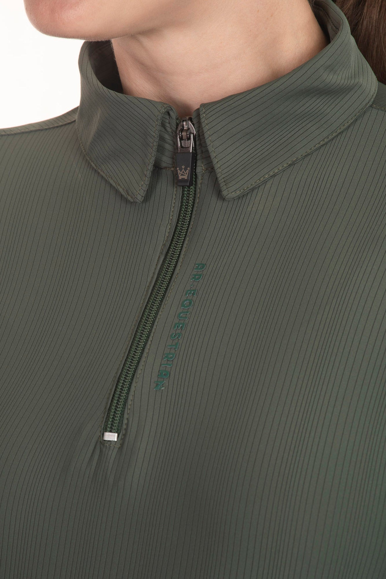 Black Crystal Round Neck Equestrian Shirt
