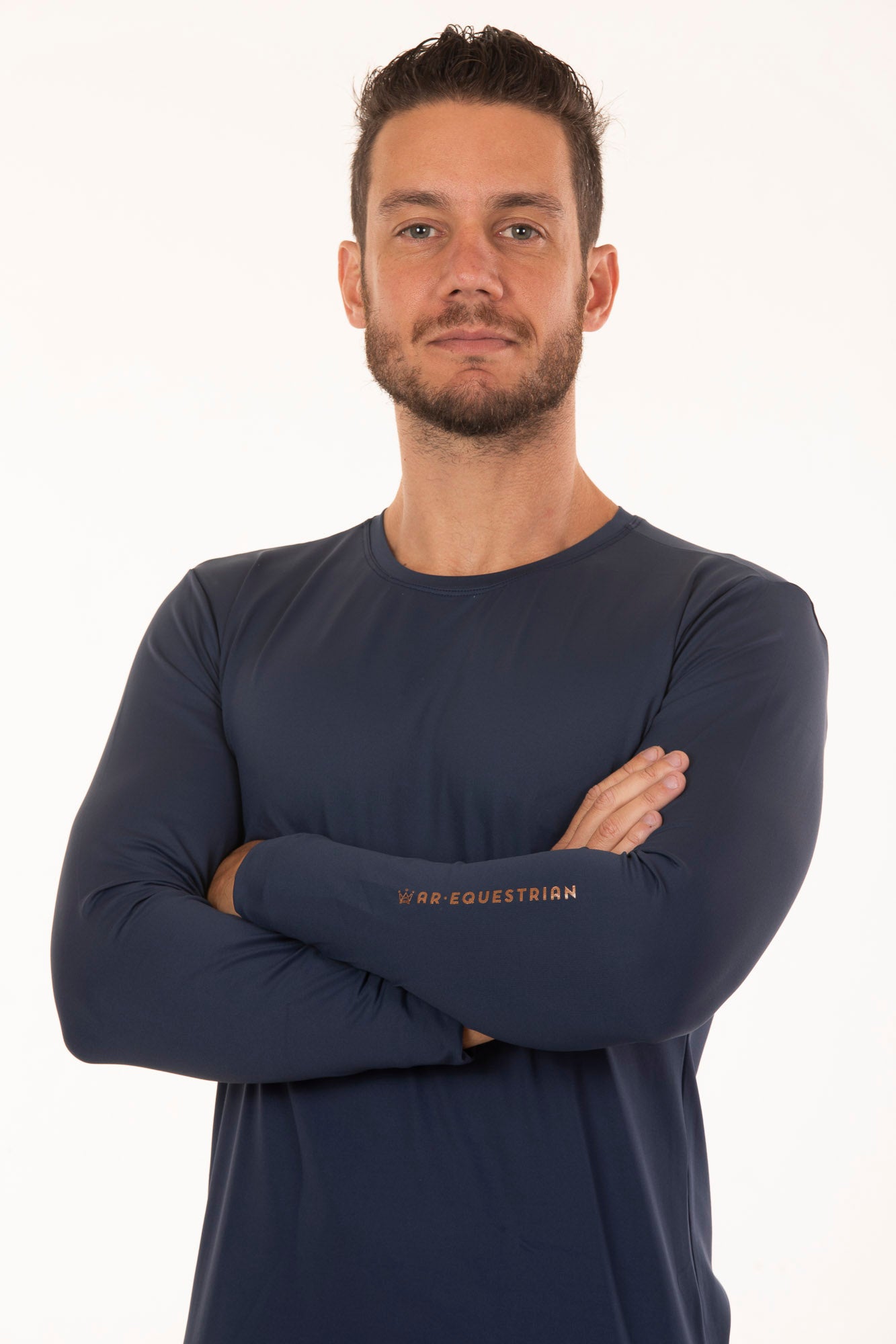 Camiseta Hipismo Masculina Manga Longa Marinho