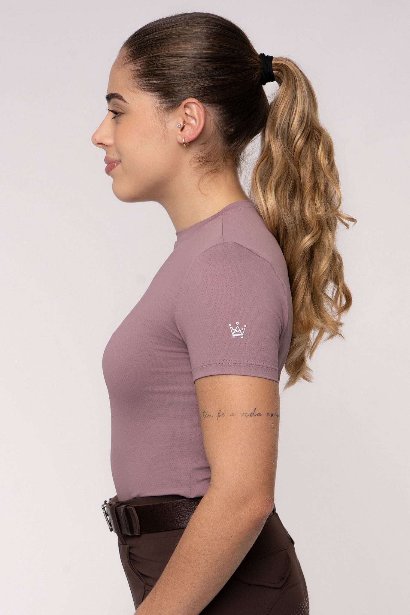 Camiseta Básica Hipismo Fresh Manga Curta Lilás Antigo