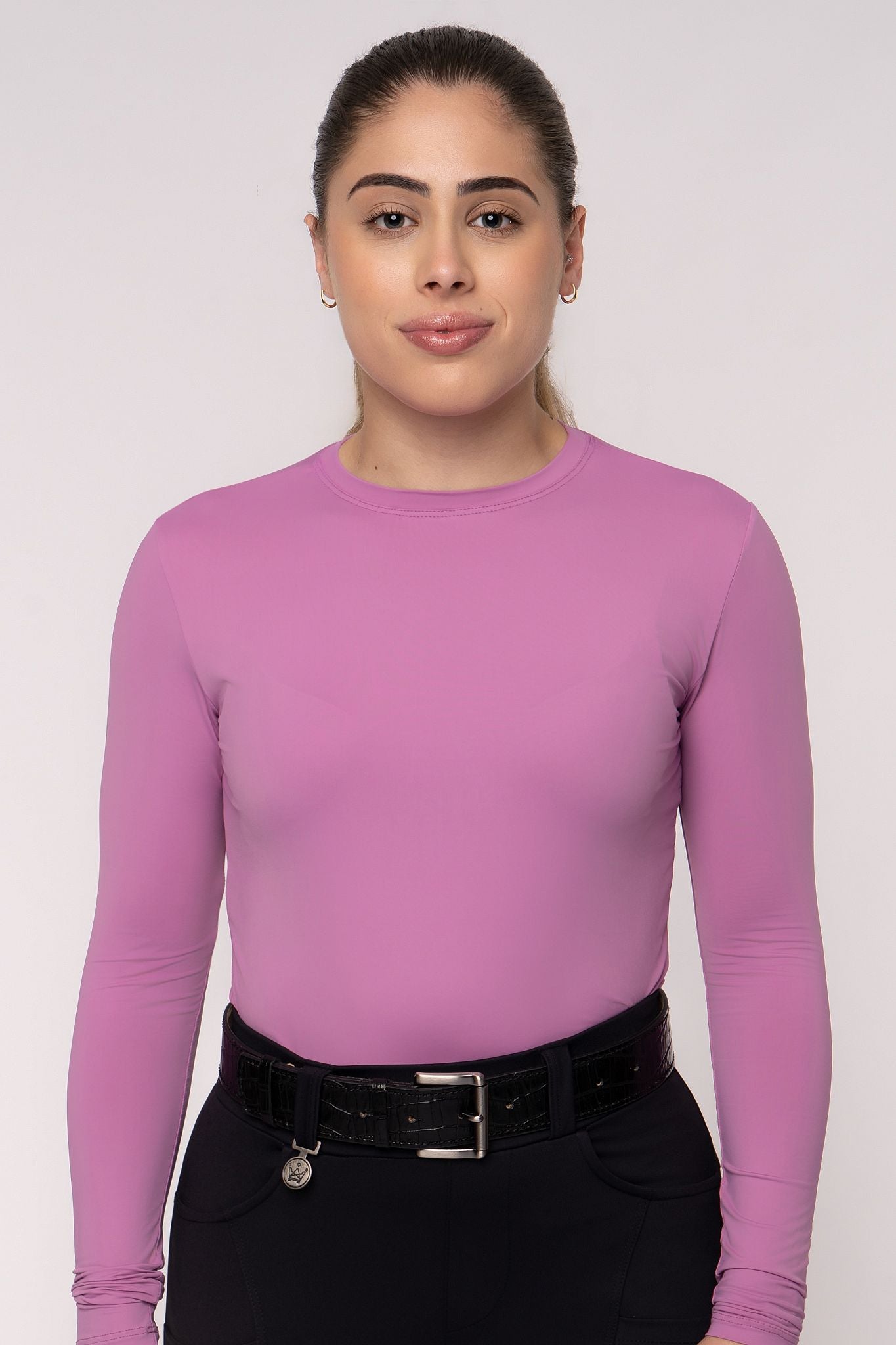 Camiseta Básica Hipismo Manga Longa Rosa Amalia