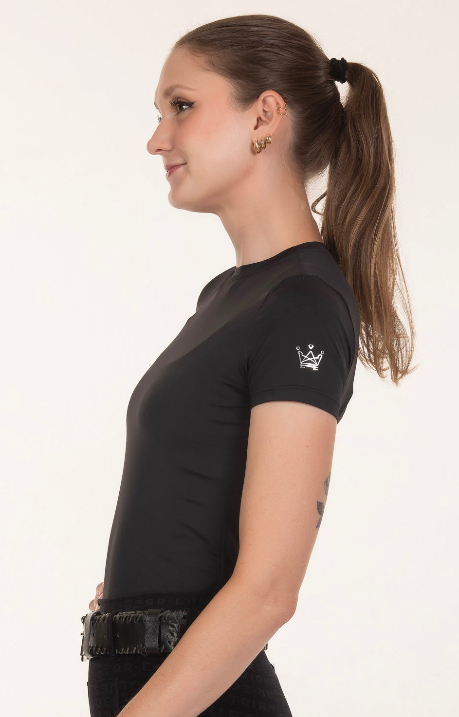 Camiseta Básica Hipismo Manga Curta Preta