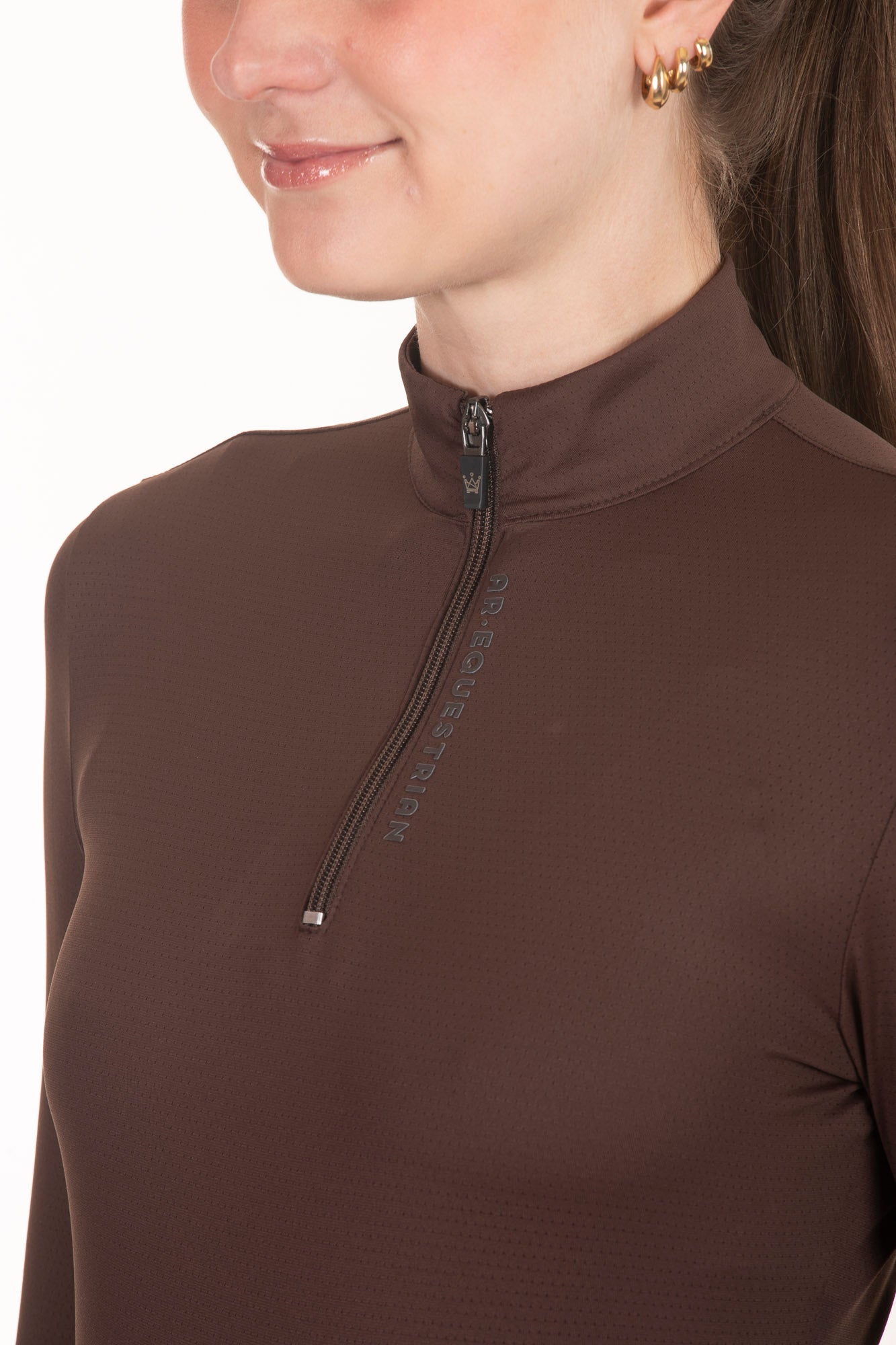 Camisa Hipismo Fresh Manga Longa Café