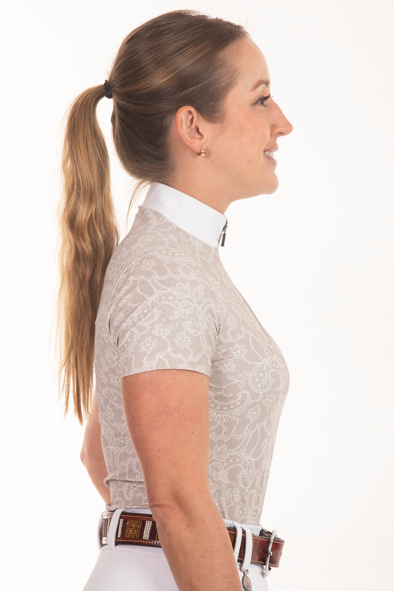 Camisa Hipismo Manga Curta Renda Boho Prova