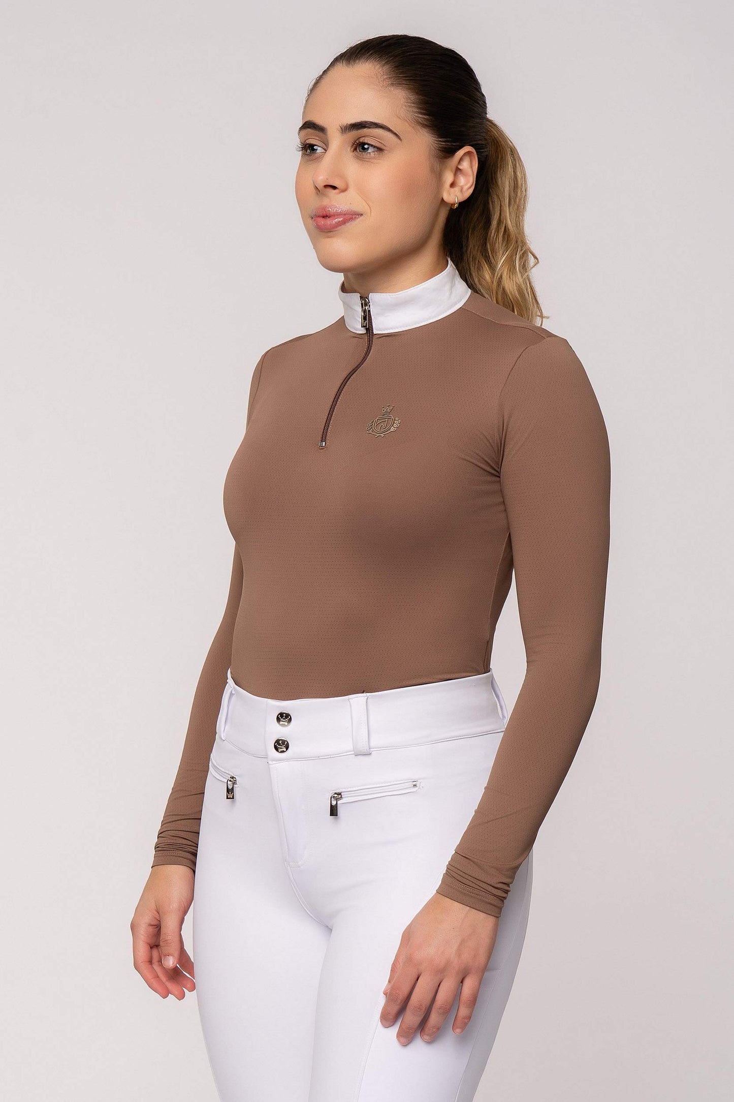 Camisa Hipismo Fresh Manga Longa Cappuccino Prova