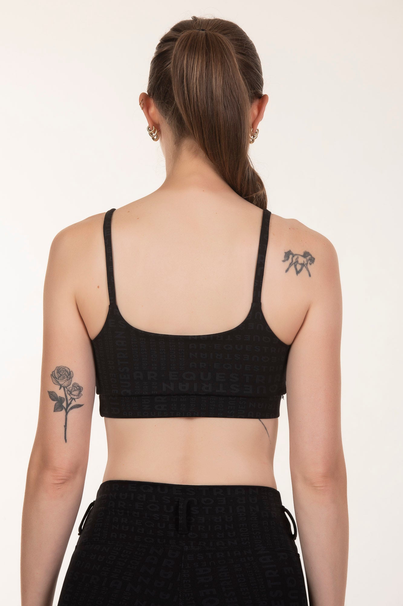 Black Fitness Workout Top AR Eq Logo