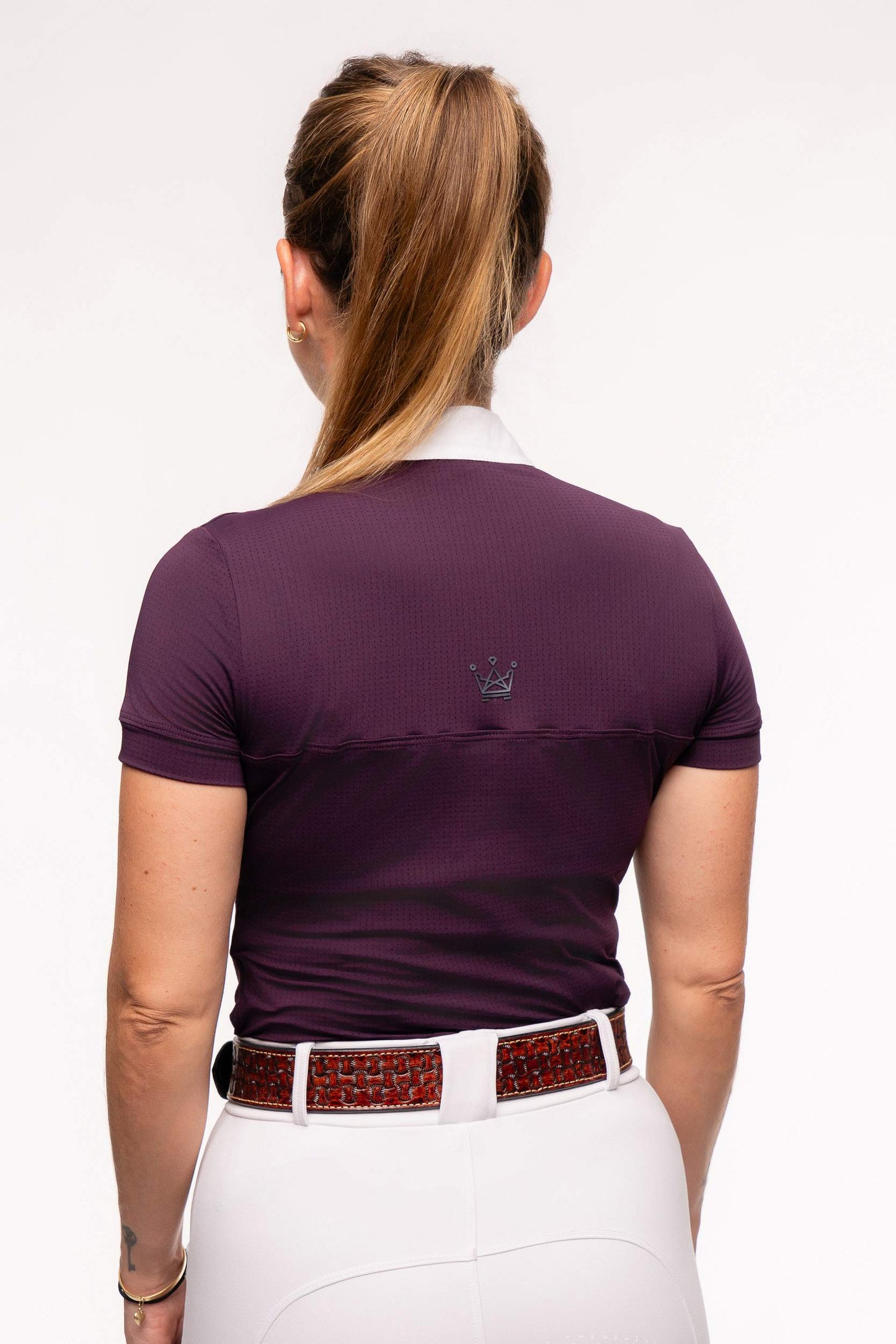 Camisa Hipismo Gola Redonda Painel Manga Curta Malbec Prova