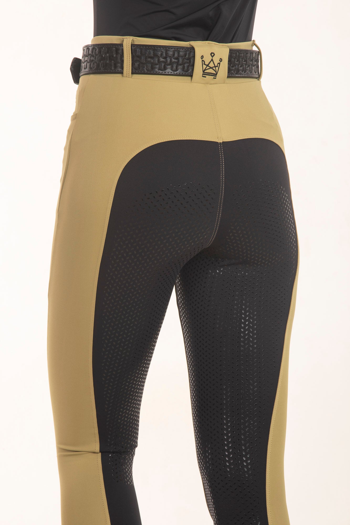 Equestrian Breeches Two-Tone Leggings Silver and Black