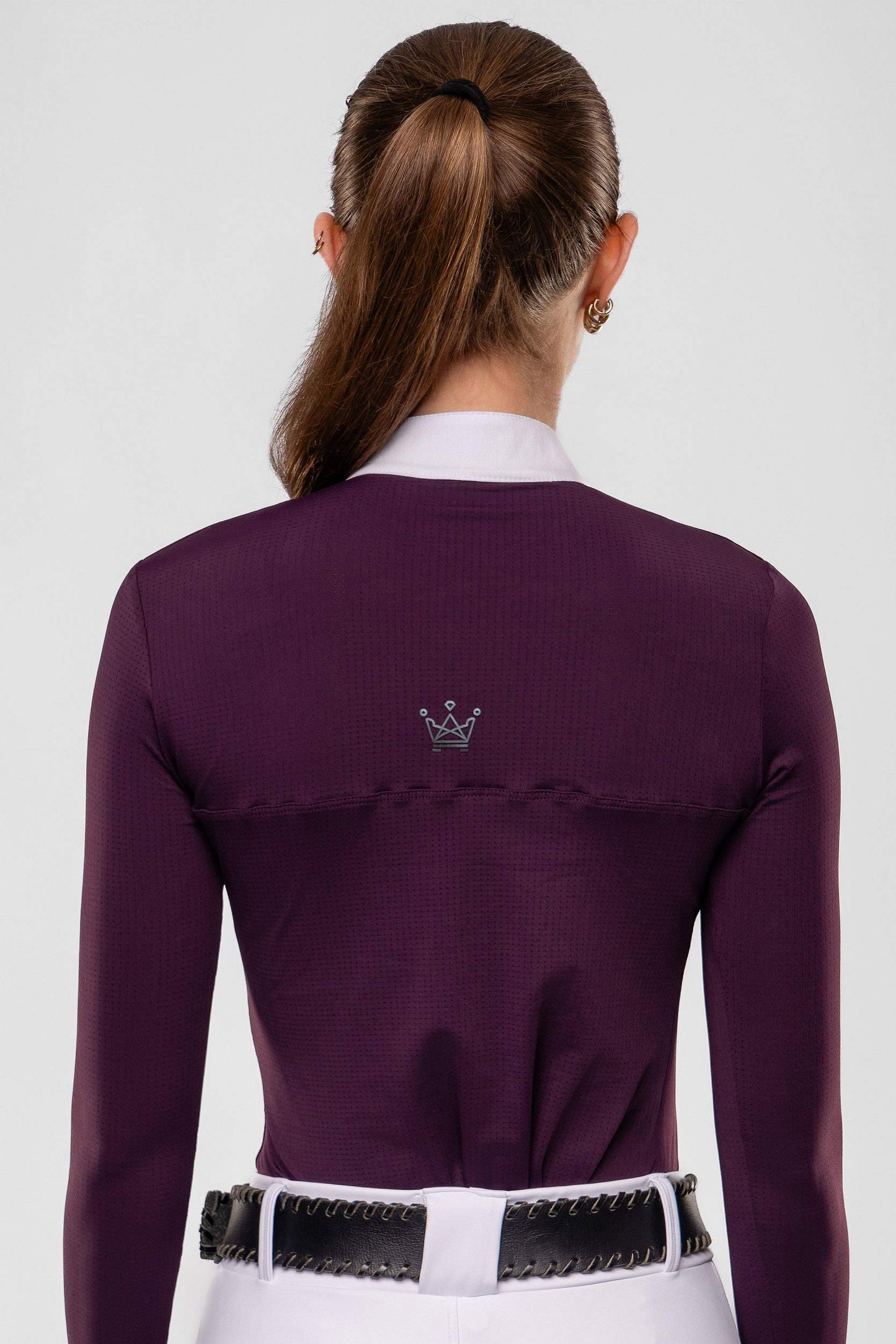 Camisa Hipismo Gola Redonda Painel Manga Longa Malbec Prova