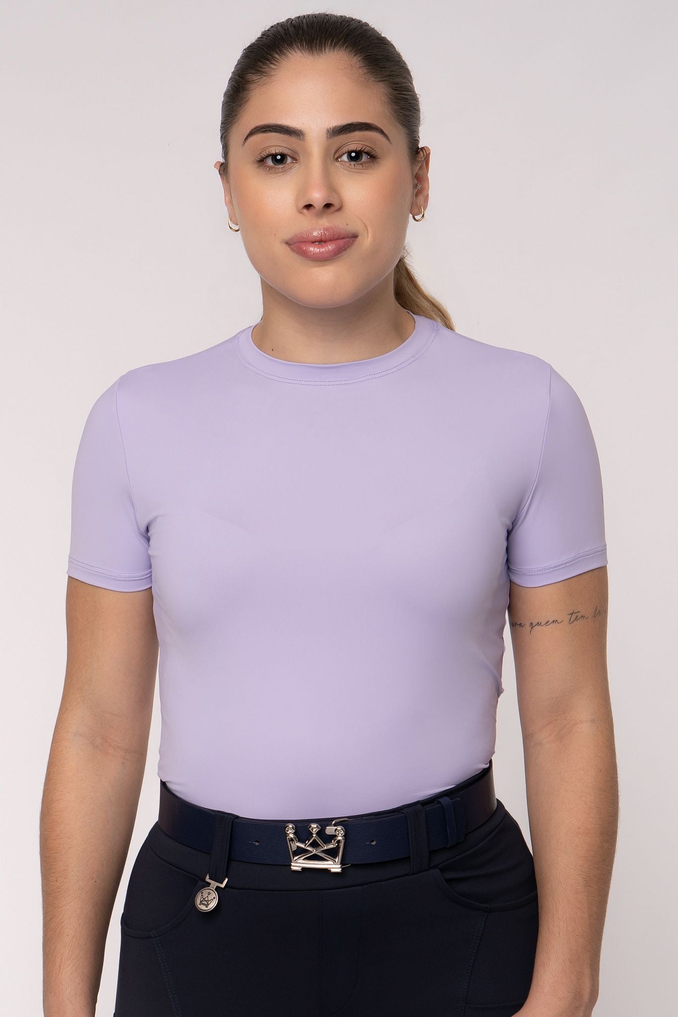 Camiseta Básica Hipismo Manga Curta Lavanda