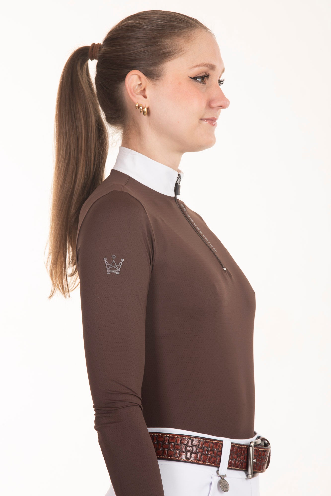 Camisa Hipismo Fresh Manga Longa Café Prova