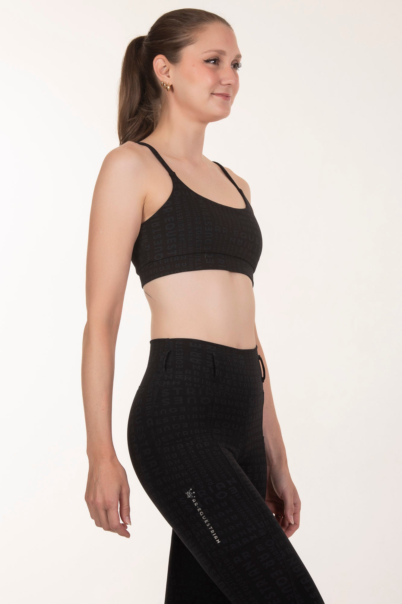 Black Fitness Equestrian Leggings AR Eq Logo