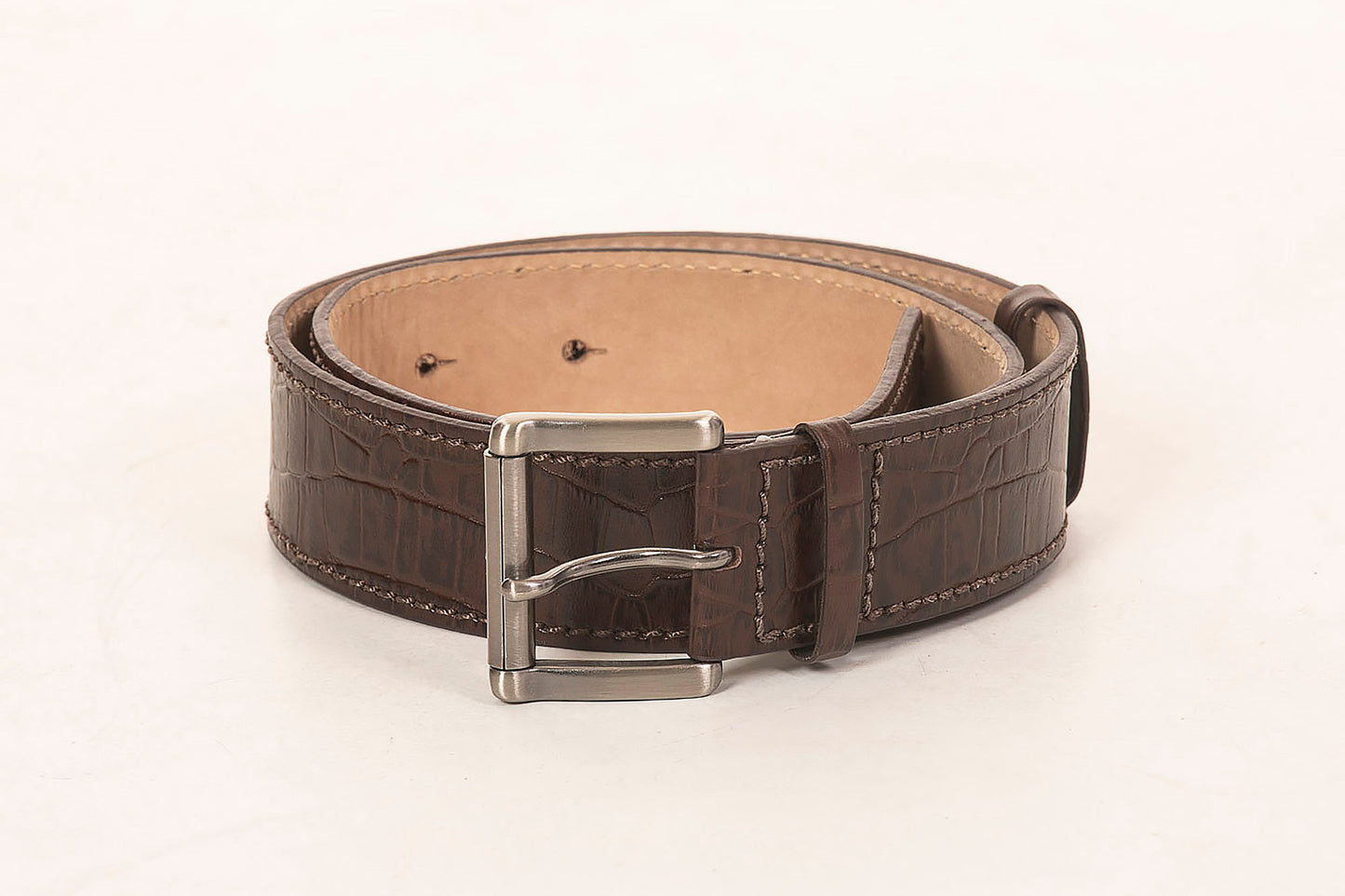 Cinto Hipismo Croco Marrom