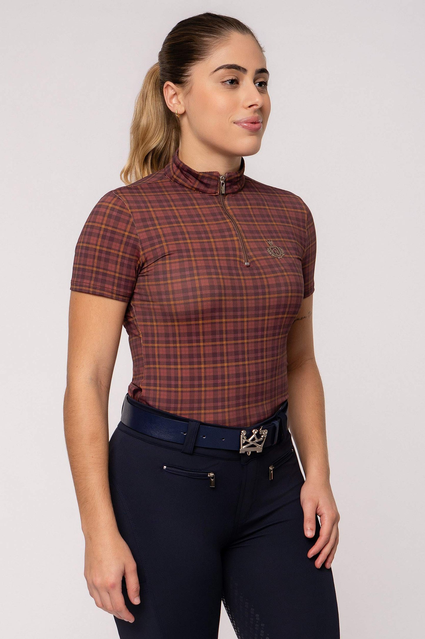 Camisa Hipismo Manga Curta Vichy