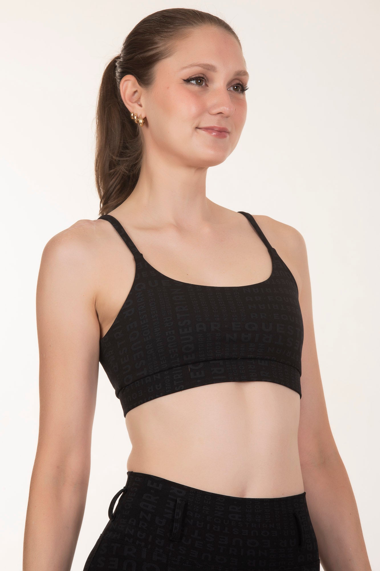 Black Fitness Workout Top AR Eq Logo