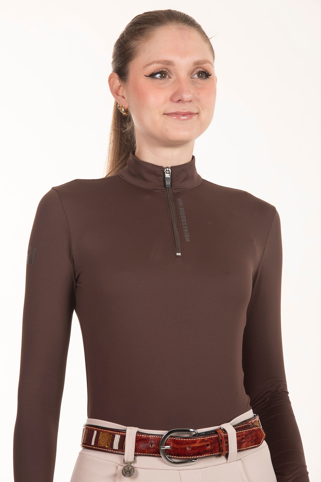 Camisa Hipismo Fresh Manga Longa Café