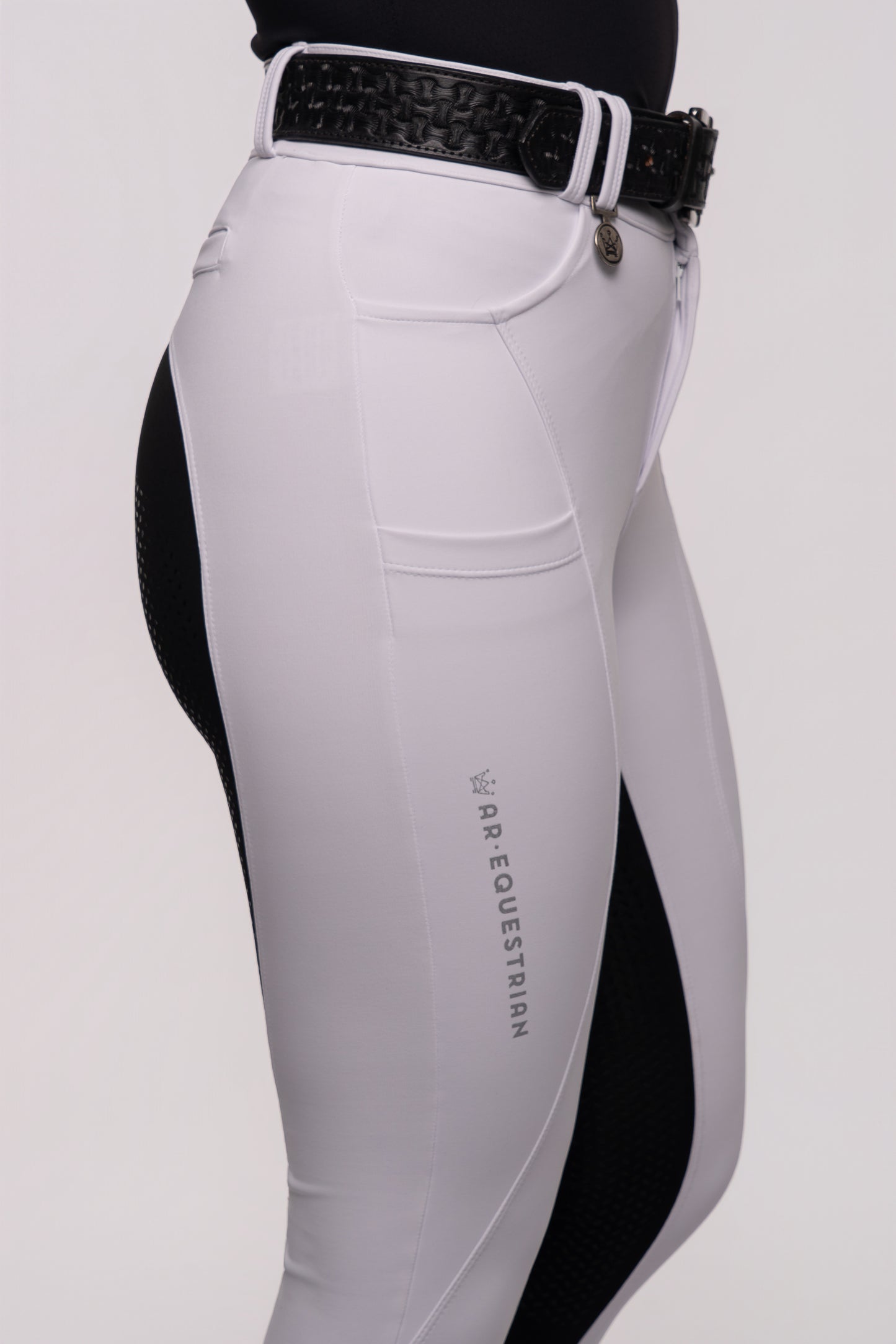 Culote Hipismo Premium Bicolor Branco e Preto - *PRÉ VENDA - Envios à partir de 28/10*