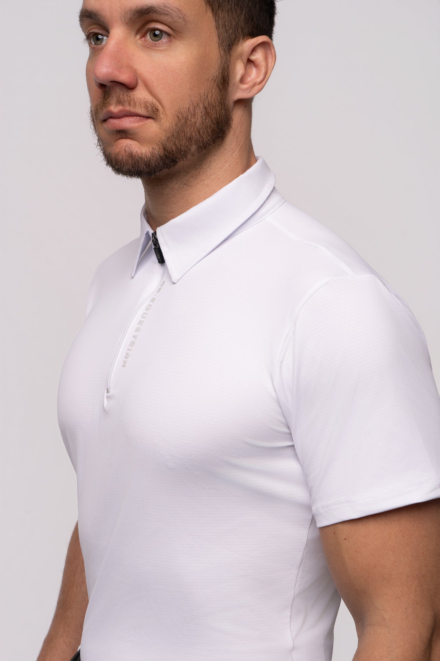 Camisa Hipismo Fresh Polo Manga Curta Masculina Branca