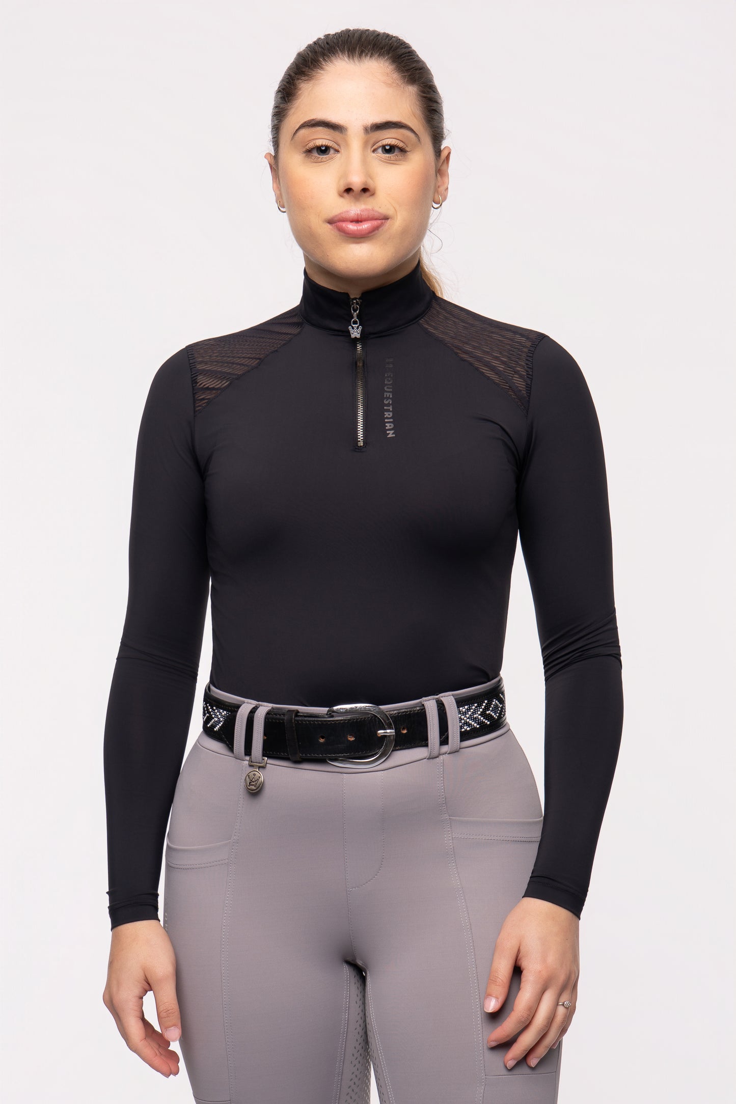Camisa Hipismo Raglan Air Manga Longa Preta