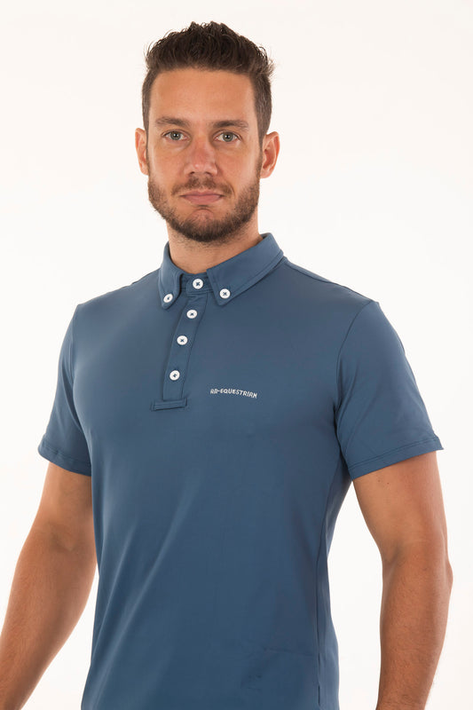 Camisa Polo Treino Hipismo Masculina Azul Lua