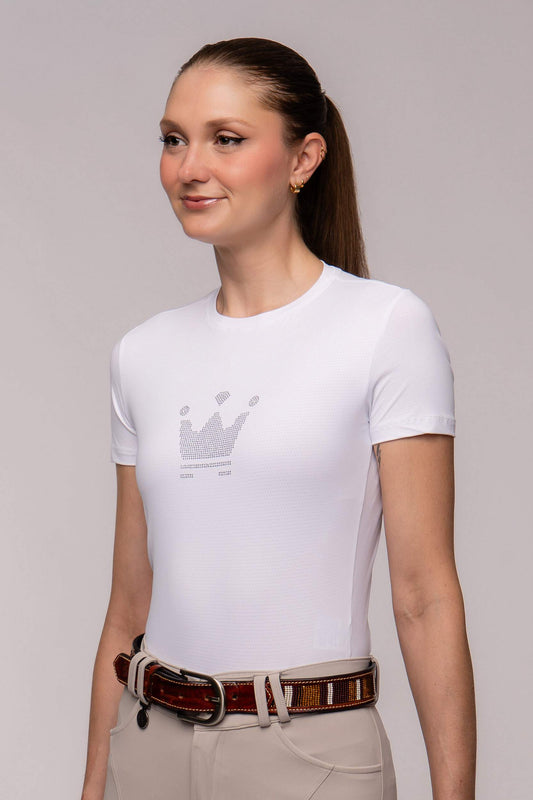 Camiseta Básica Hipismo Fresh Cristal Manga Curta Branca