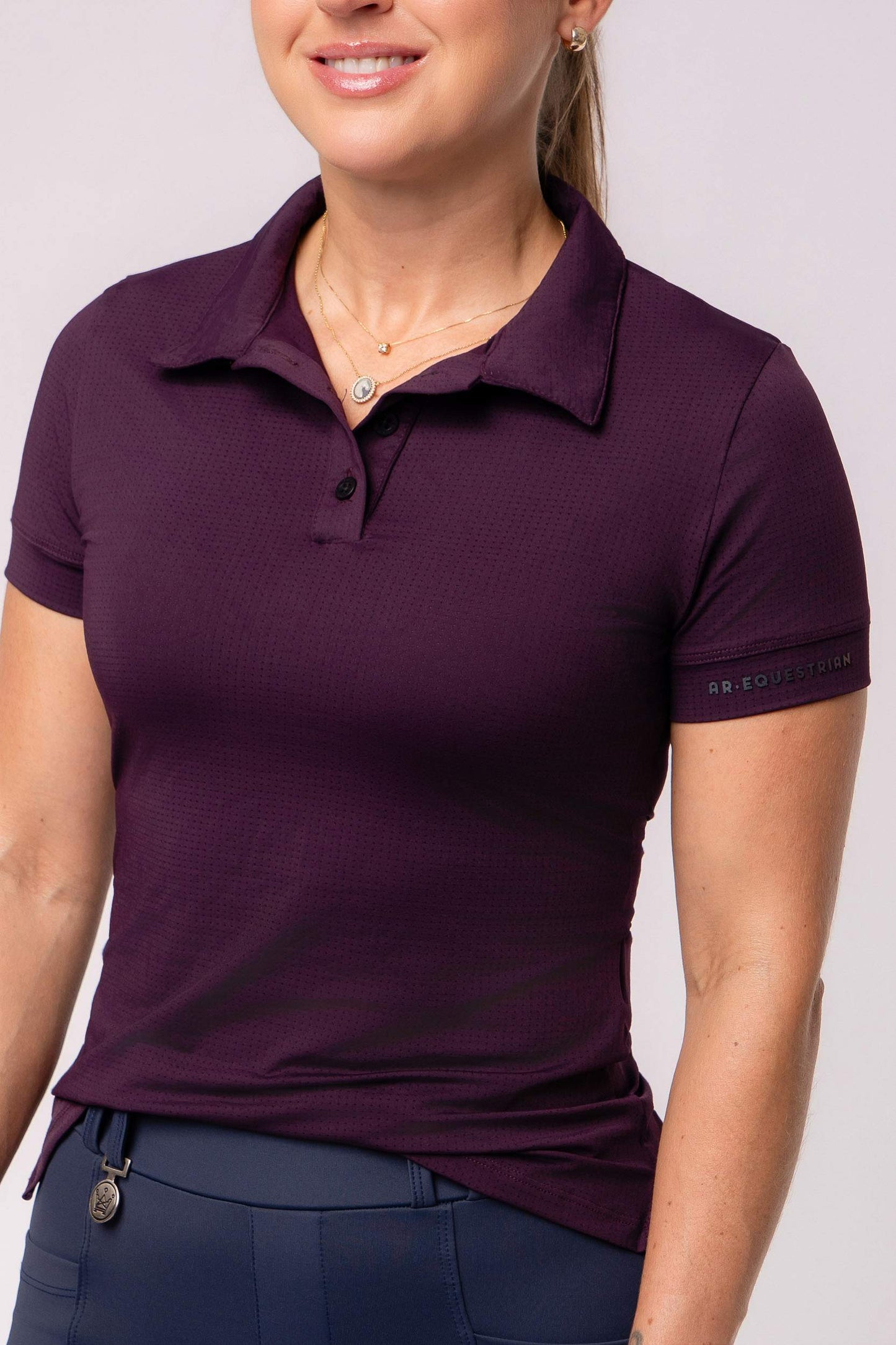 Camisa Hipismo Fresh Polo Manga Curta Malbec