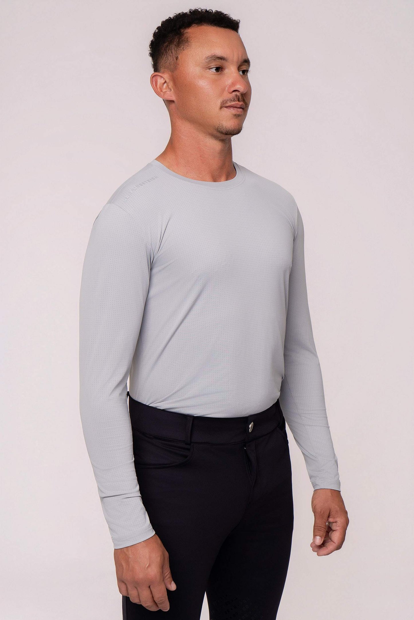 Camiseta Hipismo Masculina Manga Longa Platina