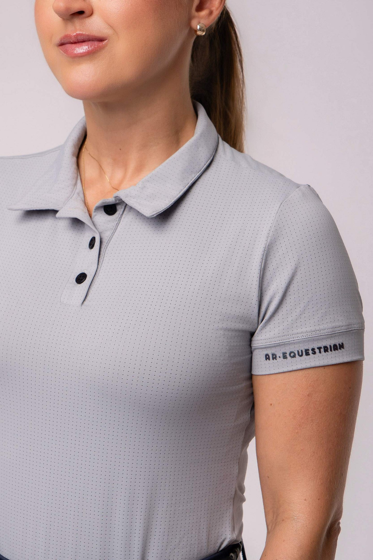 Camisa Hipismo Fresh Polo Manga Curta Platina