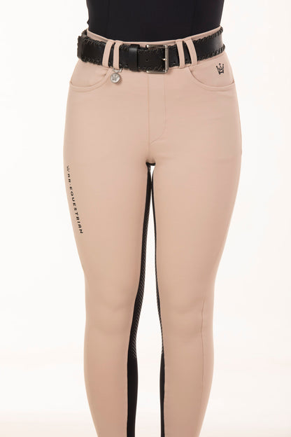 Equestrian Breeches Bicolor Leggings Beige and Black