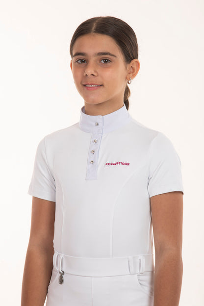 Children's White Crystal Equestrian Shirt