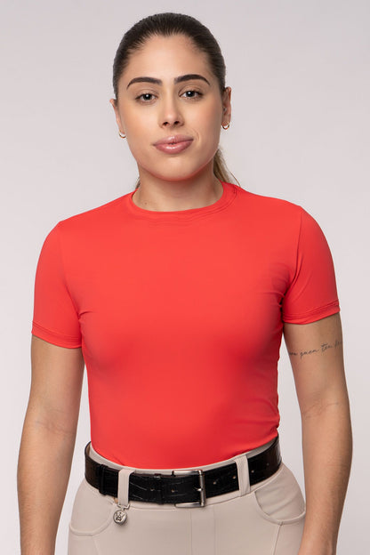 Camiseta Básica Hipismo Manga Curta Vermelha