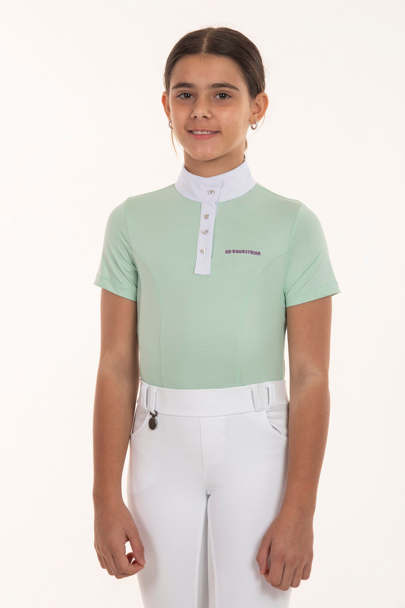 Fresh Crystal Jade Green Children's Equestrian Shirt