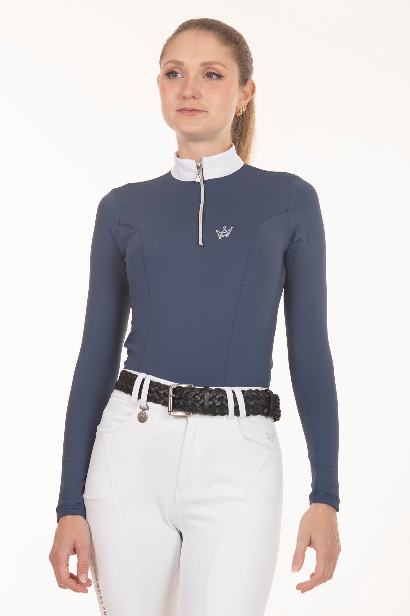 Equestrian Shirt Long Sleeve Navy Blue Race