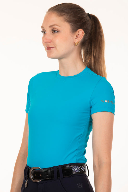 Turquoise Short Sleeve Equestrian Basic T-Shirt