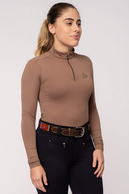 Camisa Hipismo Fresh Manga Longa Cappuccino