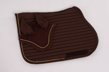 Conjunto Manta e Touca Café