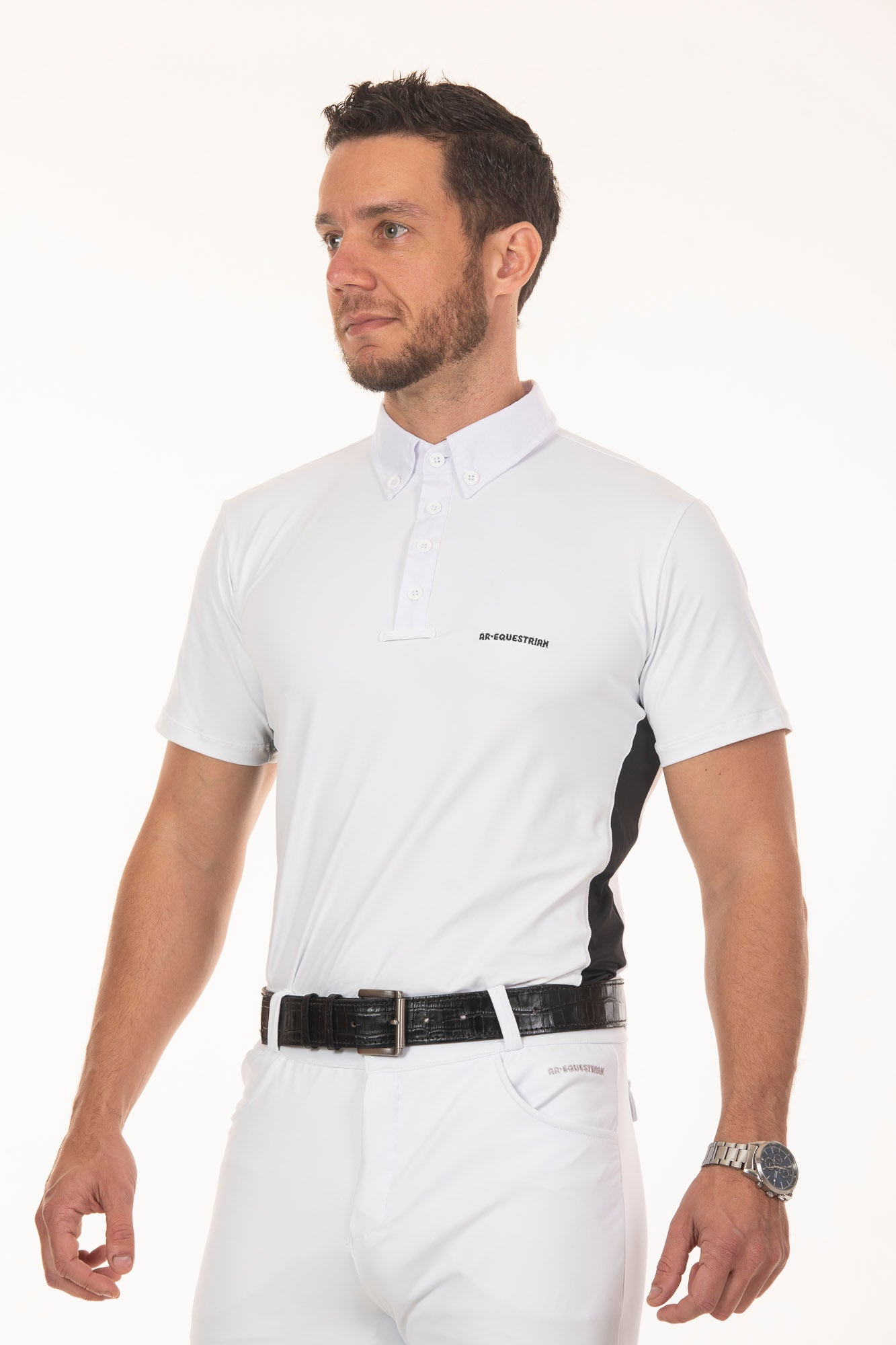 Men's Two-Tone Black Equestrian Shirt