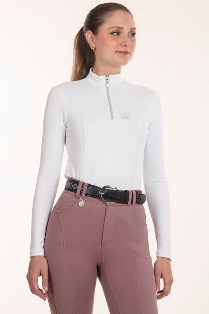 White Tulle Long Sleeve Equestrian Shirt