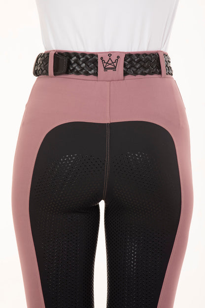 Culote Hipismo Legging Bicolor Lilás Antigo e Preto