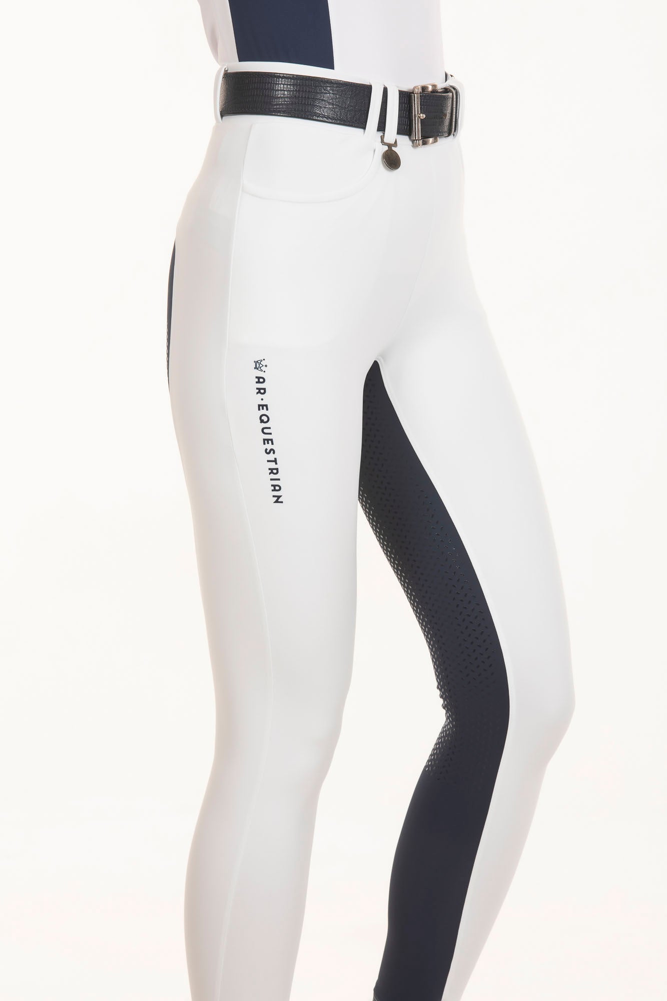 Culote Hipismo Legging Bicolor Branco e Marinho