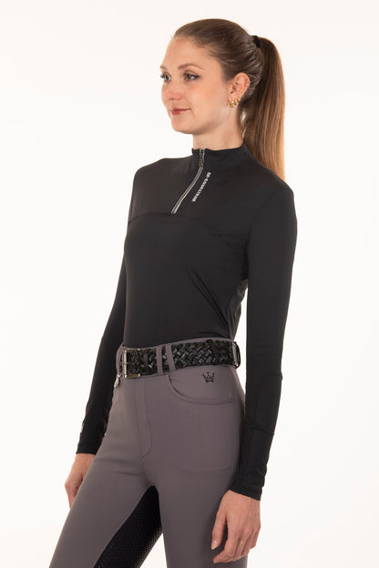 New Black Panel Equestrian Shirt