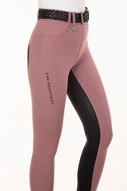 Equestrian Breeches Bicolor Legging in Old Lilac and Black