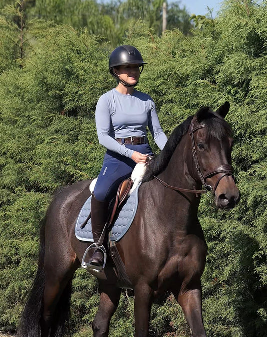 Basic Equestrian T-Shirt Short Sleeve Fresh Sky Blue