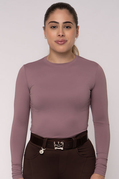 Camiseta Básica Hipismo Fresh Manga Longa Lilás Antigo