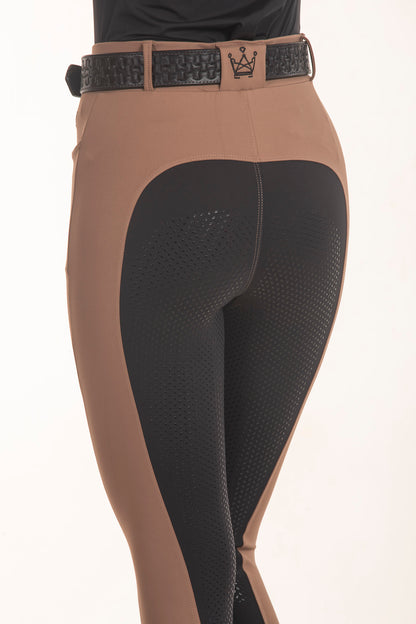 Legging Culotte Ecuestre Bicolor Plata y Negro