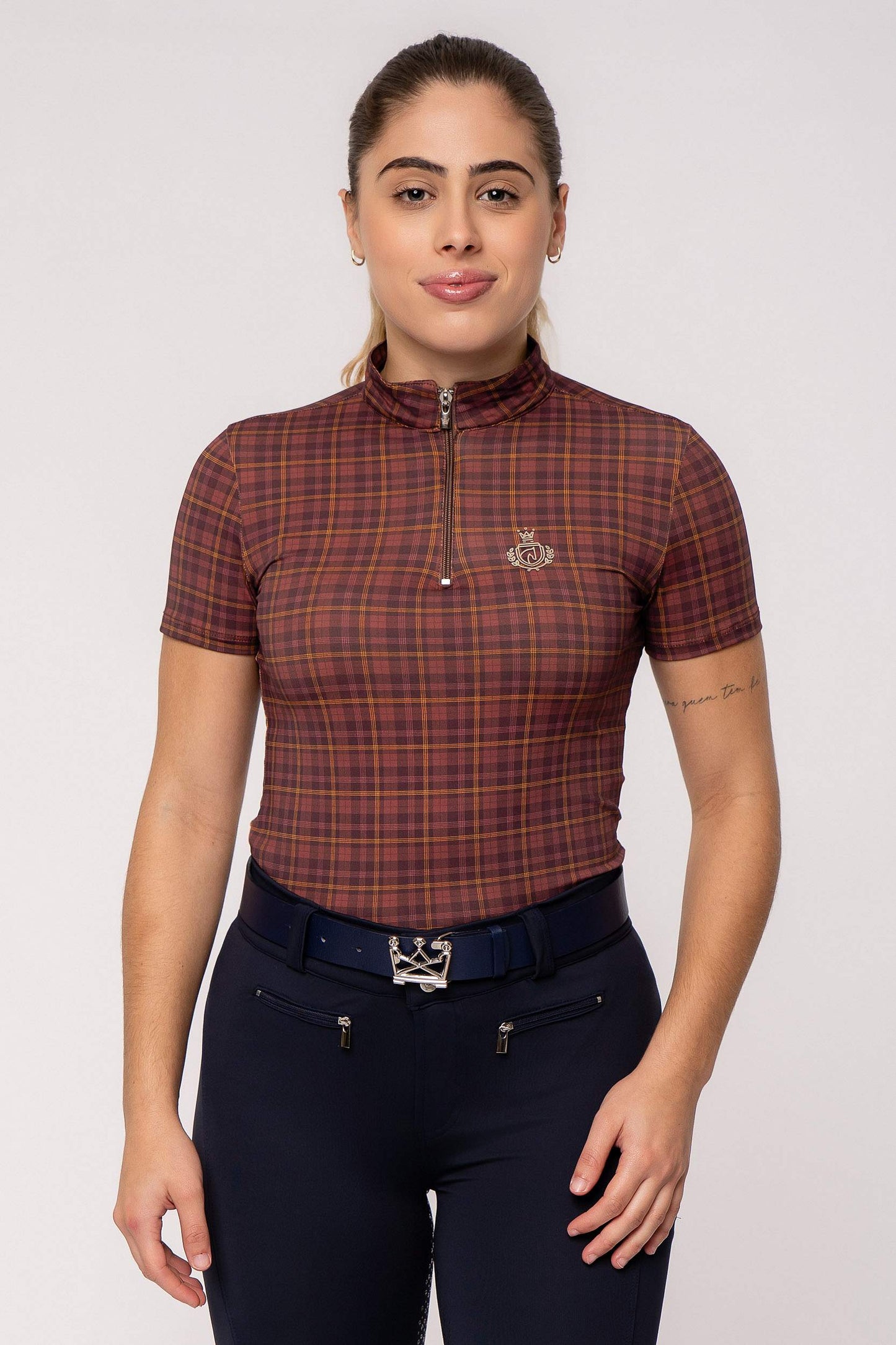 Camisa Hipismo Manga Curta Vichy