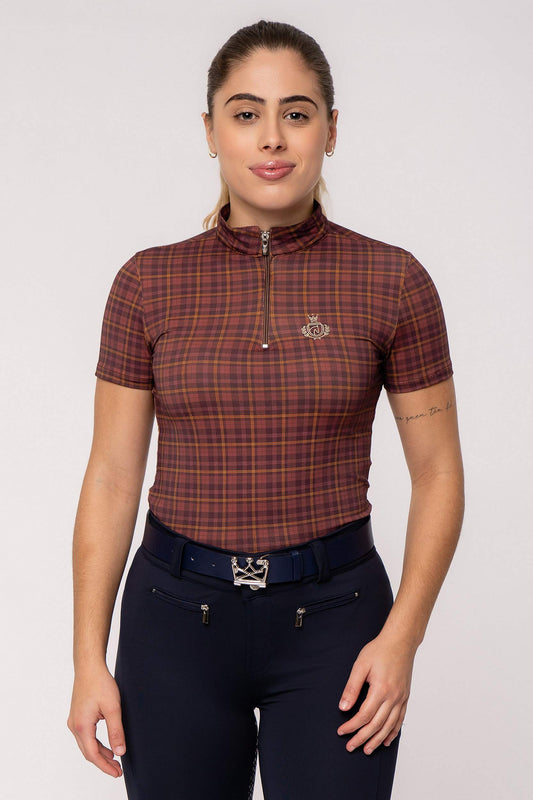 Camisa Hipismo Manga Curta Vichy