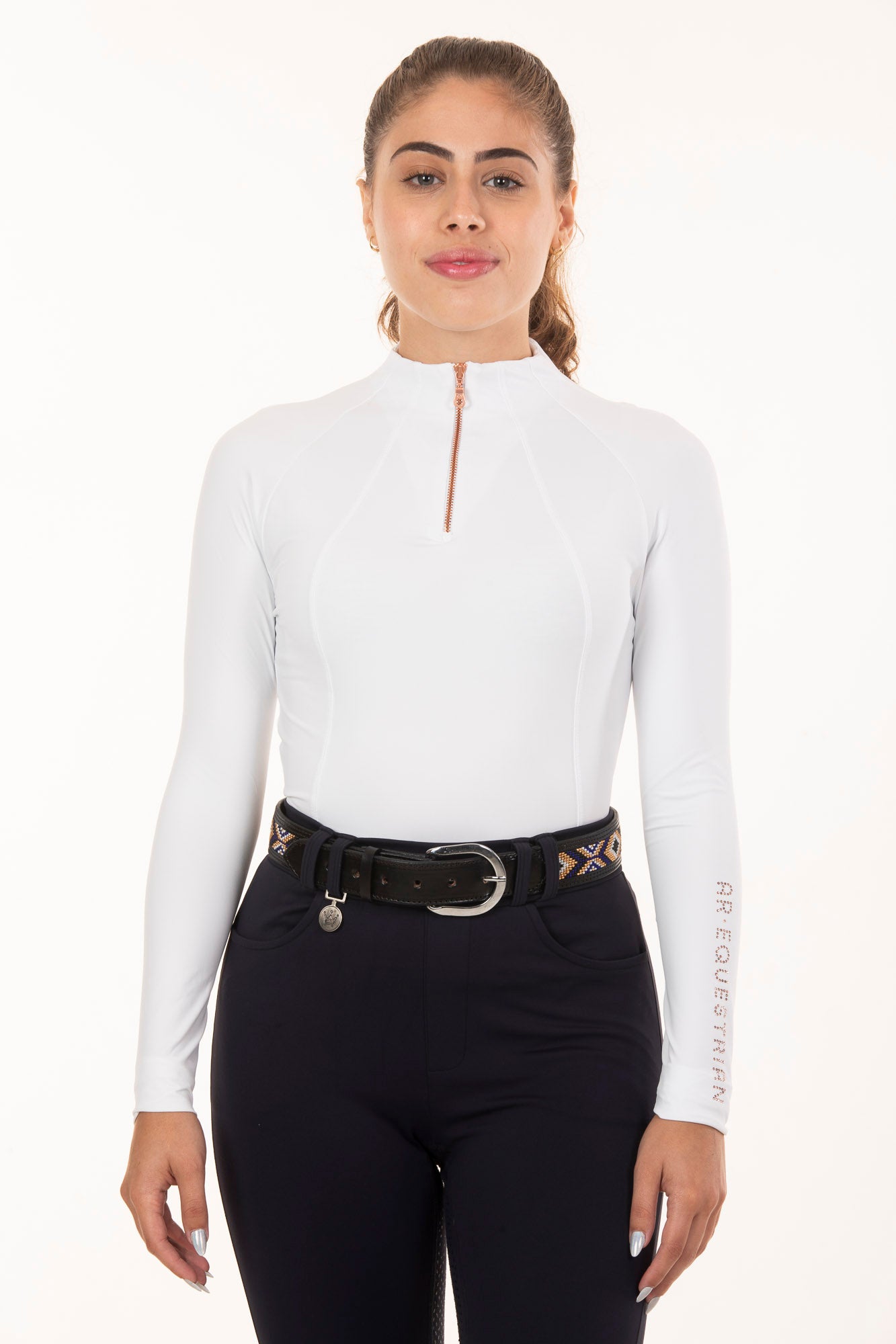 White Crystal Gomos Equestrian Shirt