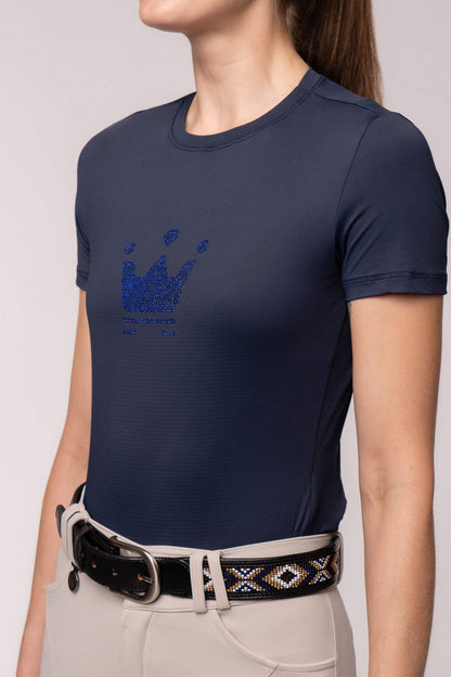 Camiseta Básica Hipismo Fresh Cristal Manga Curta Marinho