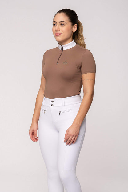 Camisa Hipismo Fresh Manga Curta Cappuccino Prova
