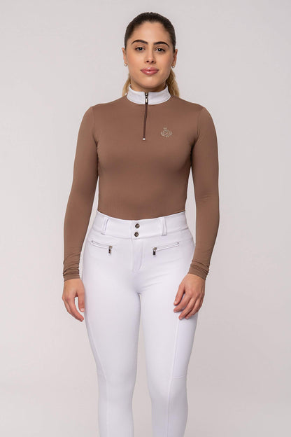 Camisa Hipismo Fresh Manga Longa Cappuccino Prova